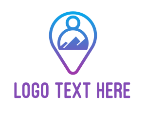Social Media - Blue Person Location Finder logo design
