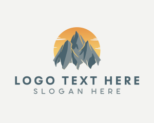 Mountain - Sunset Mountain Peak logo design