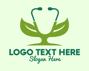 Stethoscope - Green Natural Medical Check Up logo design