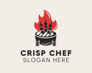 Flame Barbecue Grill  logo design