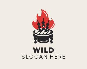 Kitchen - Flame Barbecue Grill logo design