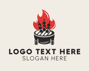 On The Go - Flame Barbecue Grill logo design