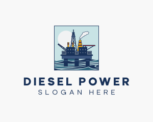 Diesel - Oil Rig Mining logo design