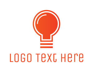 Lamp - Orange Light Bulb logo design