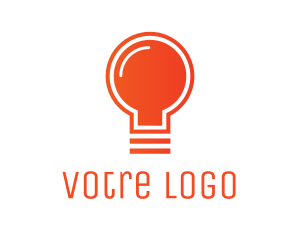 Light - Orange Light Bulb logo design