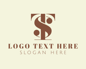 Brown - Elegant Fashion Letter TS Monogram logo design