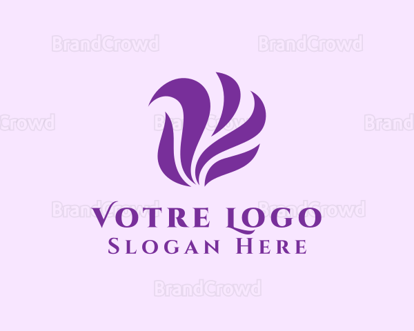 Violet Abstract Flame Logo