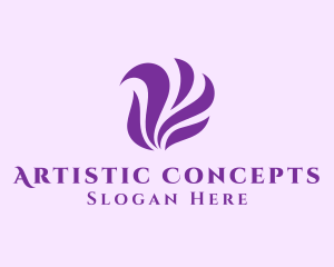 Abstract - Violet Abstract Flame logo design
