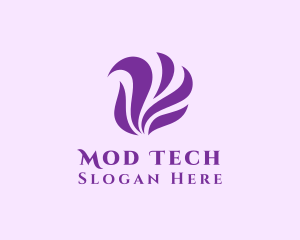 Mod - Violet Abstract Flame logo design