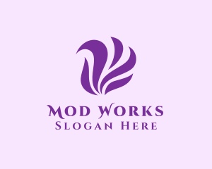 Mod - Violet Abstract Flame logo design