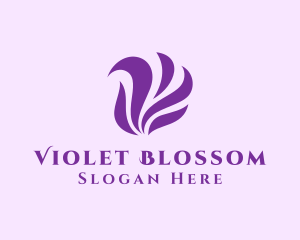 Violet Abstract Flame logo design