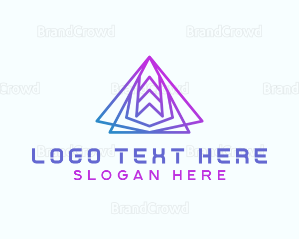 Abstract Tech Pyramid Logo