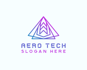 Abstract Tech Pyramid  logo design