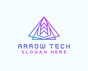 Abstract Tech Pyramid  logo design