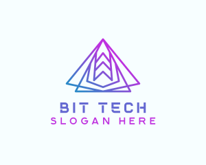 Abstract Tech Pyramid  logo design