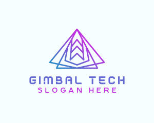 Abstract Tech Pyramid  logo design