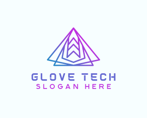 Abstract Tech Pyramid  logo design