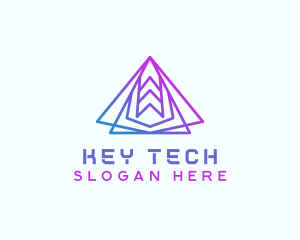 Abstract Tech Pyramid  logo design