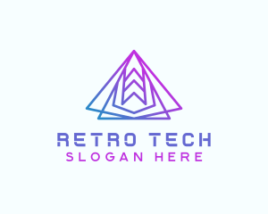 Abstract Tech Pyramid  logo design