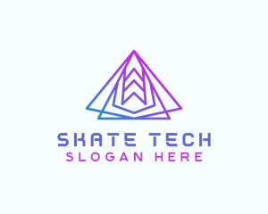 Abstract Tech Pyramid  logo design