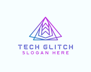 Abstract Tech Pyramid  logo design