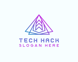 Abstract Tech Pyramid  logo design