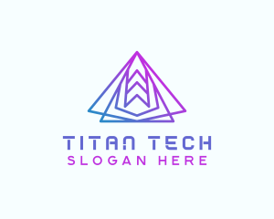 Abstract Tech Pyramid  logo design