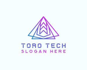 Abstract Tech Pyramid  logo design