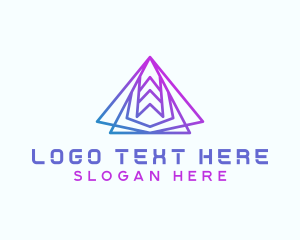 Abstract Tech Pyramid  logo design