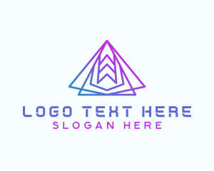 Abstract Tech Pyramid  Logo