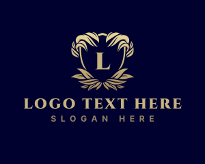 Expensive - Expensive Ornate Leaves Shield logo design