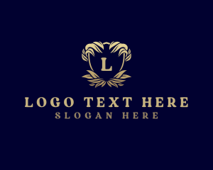 Expensive - Expensive Ornate Leaves Shield logo design