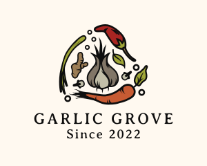Garlic - Vegetable Ginger Pepper logo design