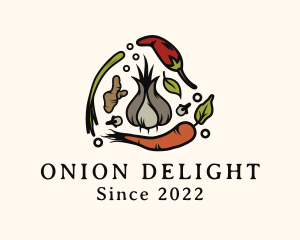 Onion - Vegetable Ginger Pepper logo design