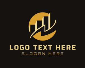 Foreign Exchange - Gold Fintech Graph logo design
