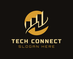 Graph - Gold Fintech Graph logo design
