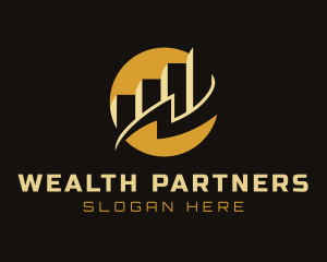 Gold Fintech Graph logo design