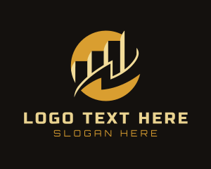 Energy - Gold Fintech Graph logo design