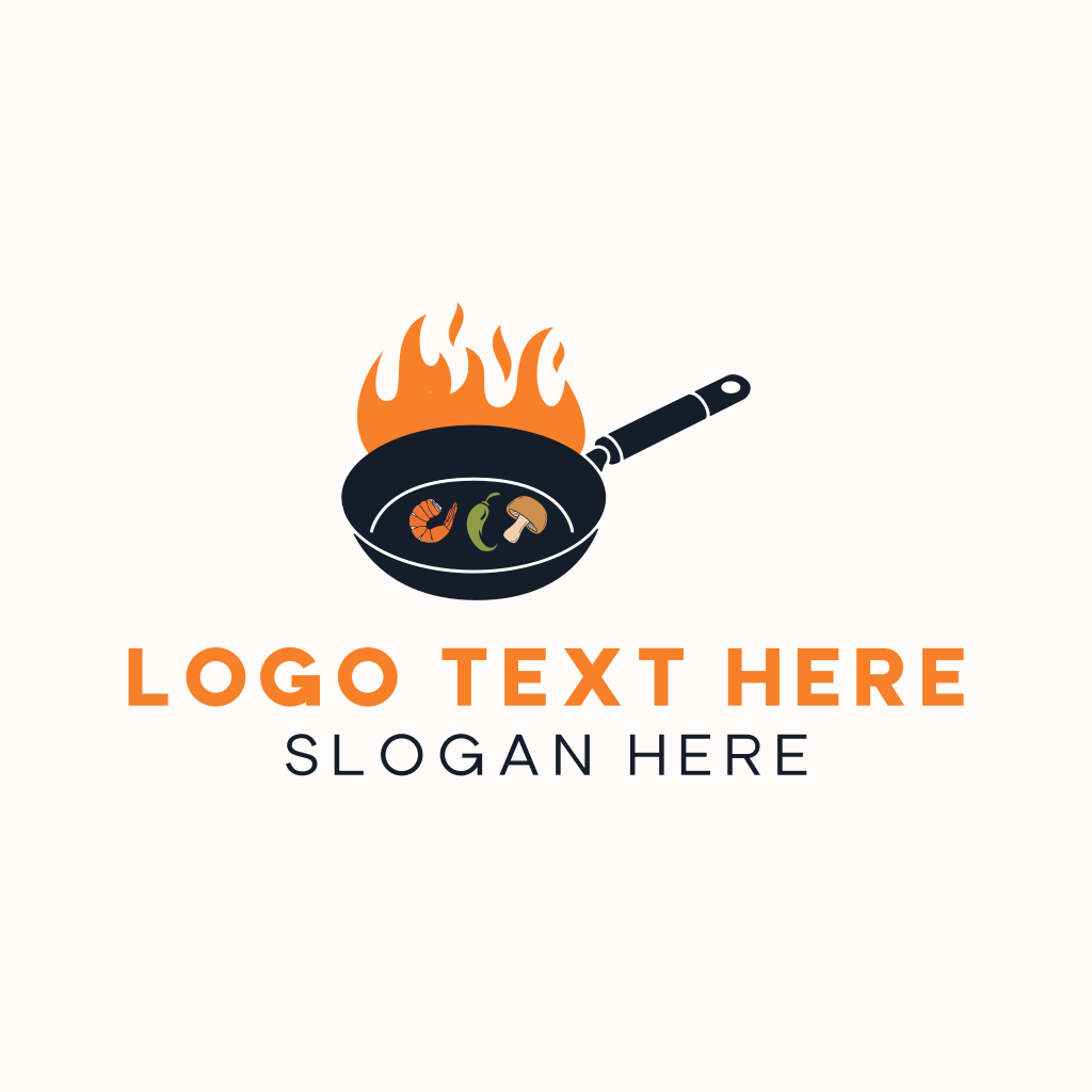 Fire Cooking Pan Logo | BrandCrowd Logo Maker