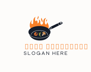 Chef - Fire Cooking Pan logo design