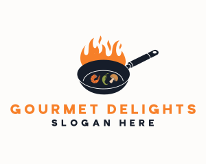 Fire Cooking Pan logo design