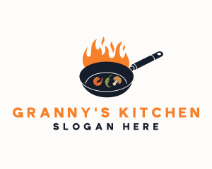 Fire Cooking Pan logo design