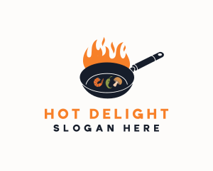 Fire Cooking Pan logo design