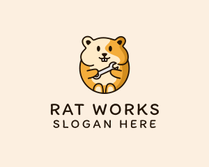 Rat - Hamster Wrench Repair logo design