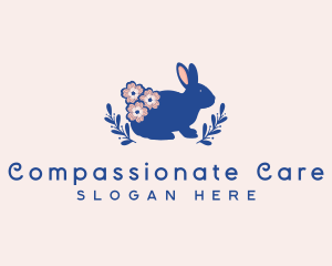 Cruelty Free - Flower Garden Rabbit logo design