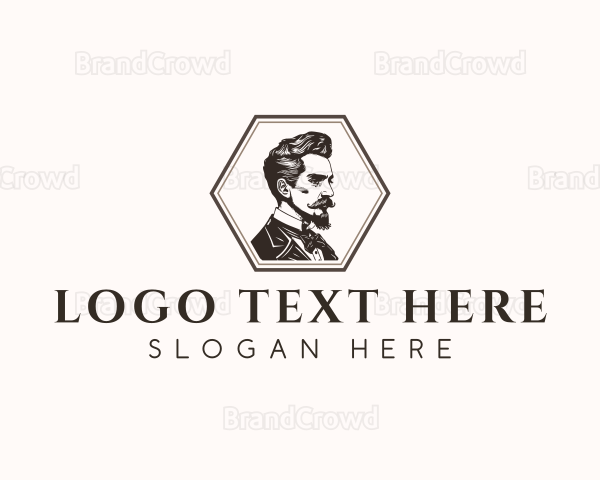 Gentleman Mustache Portrait Logo