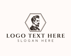 Portrait - Gentleman Mustache Portrait logo design