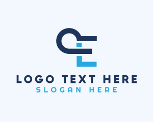 Initial - Technology Loop Letter E logo design