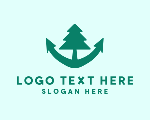 Plant - Anchor Pine Tree logo design