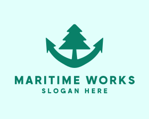 Anchor Pine Tree logo design